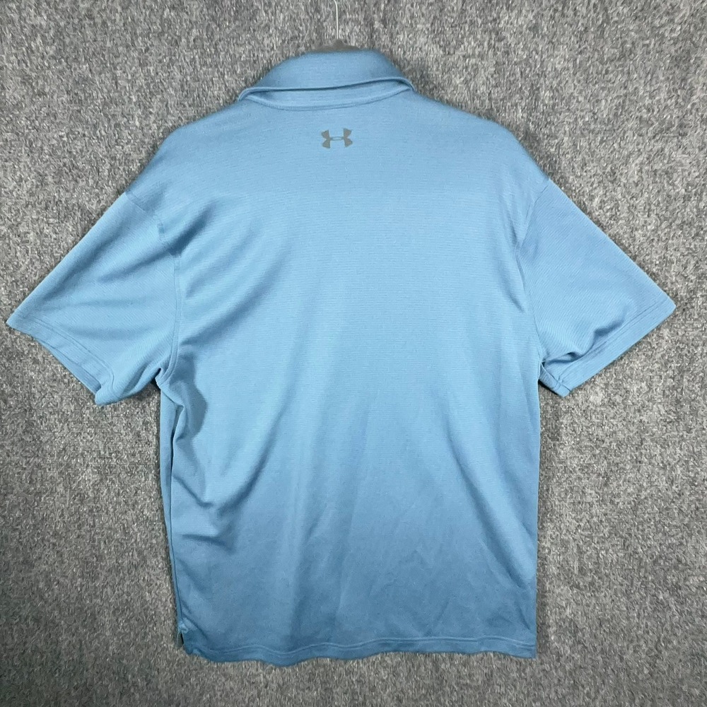 Under Armour Mens HeatGear Polo Shirt Blue Loose Fit Short Sleeve Large L G G - Picture 3 of 11